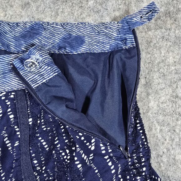 Coldwater Creek Blue Boho Skirt XL Midi Knee Length A Line Flowy Blues Lined - Picture 7 of 8